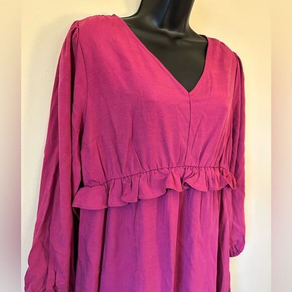 Maternity Dress Long Sleeve Ruffle Waist Woven NWT Isabel Maternity Size Small - Picture 5 of 9